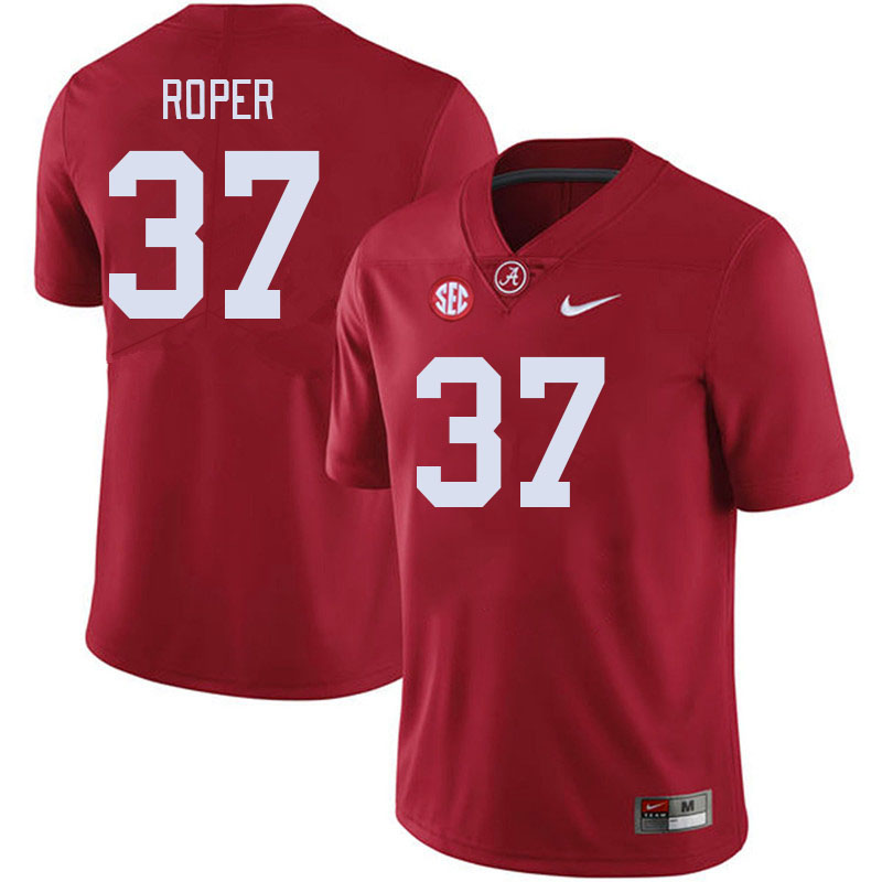 Men #37 Ty Roper Alabama Crimson Tide College Footabll Jerseys Stitched-Crimson